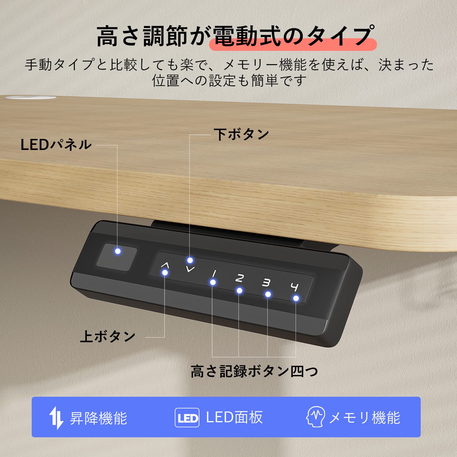 期間限定〜6/21まで Sunon 電動昇降デスク（幅100cmX奥行60cm） 61IdXeEWKZL._UF350,350_QL50_.jpg